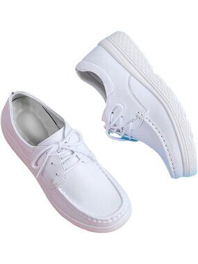 Comfortable Slip-Resistant Nursing Shoes | Lightweight Lace-Up Work Loafers for